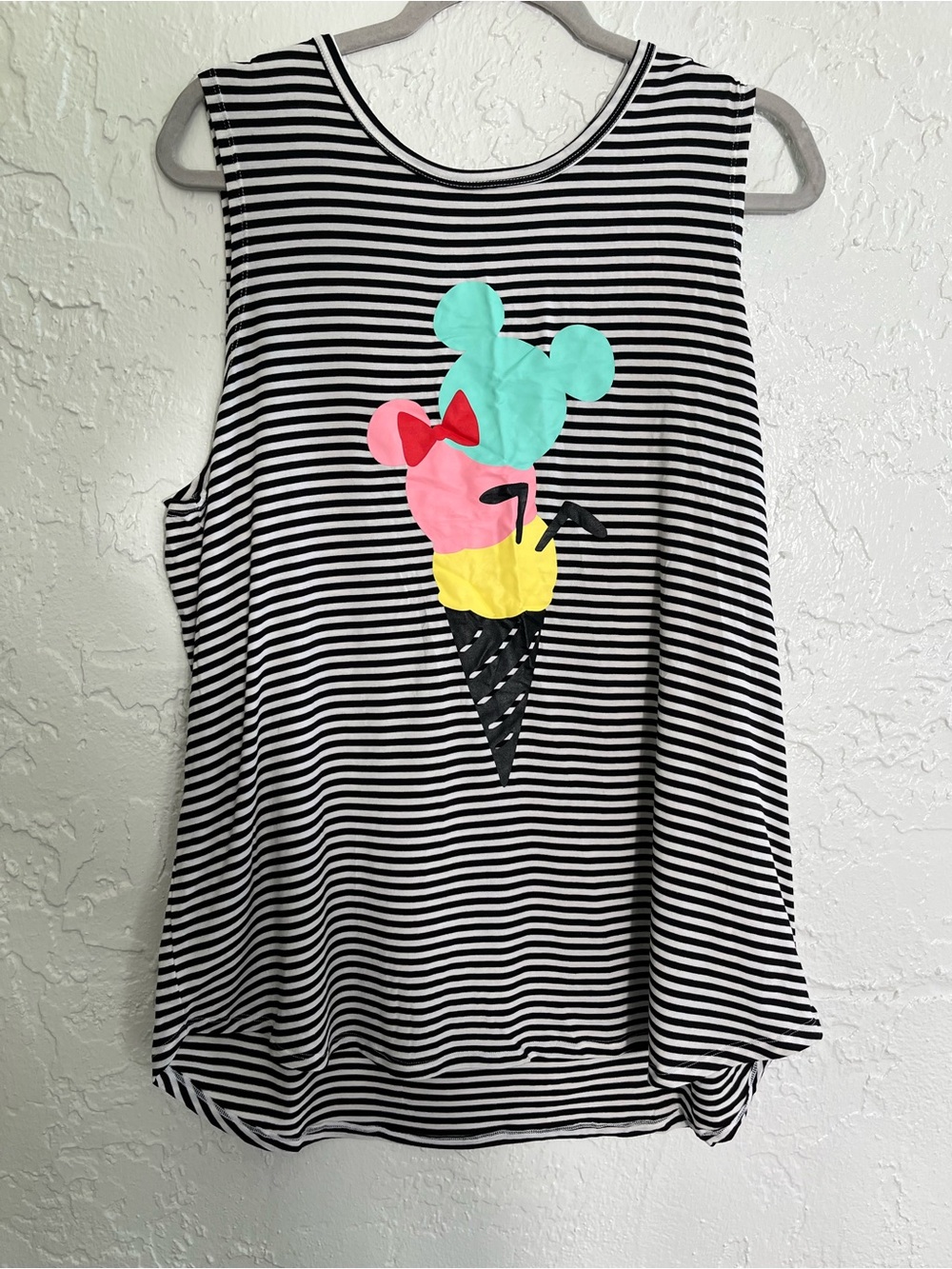 Disney Mickey Minnie Ice Cream Striped Tank Top XL